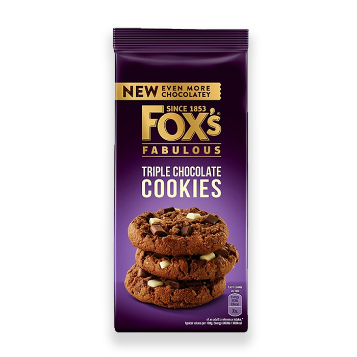 Fox's Fabulous - Triple Chocolate Cookies 180g - Abrries Spices